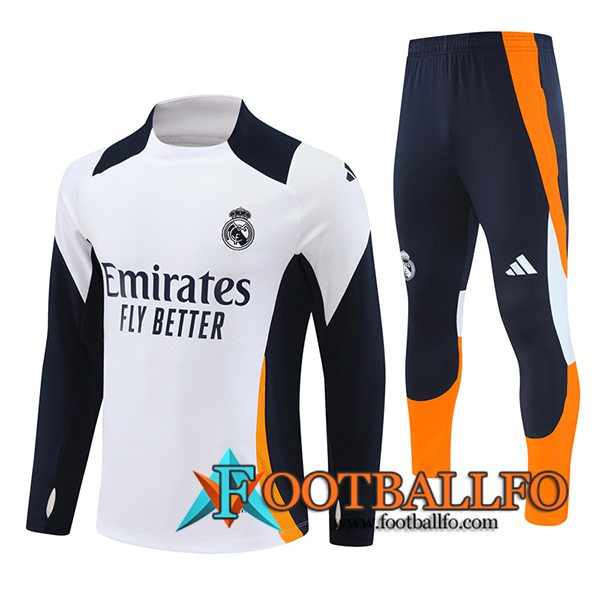 Chandal Equipos De Futbol Real Madrid Blanco/Azul/Naranja 2024/2025 -02