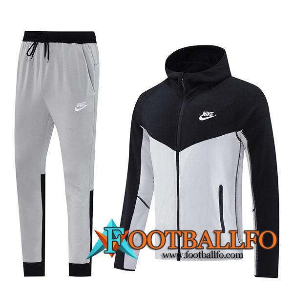 Chaqueta Con Capucha Chandal Rompevientos Nike Gris/Negro 2024/2025