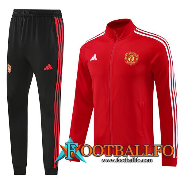 Chandal Equipos De Futbol Chaquetas Manchester United Rojo/Blanco 2024/2025