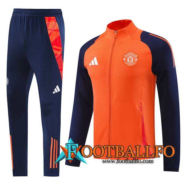 Chandal Equipos De Futbol Chaquetas Manchester United Naranja/Violeta 2024/2025