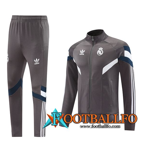 Chandal Equipos De Futbol Chaquetas Real Madrid Gris 2024/2025