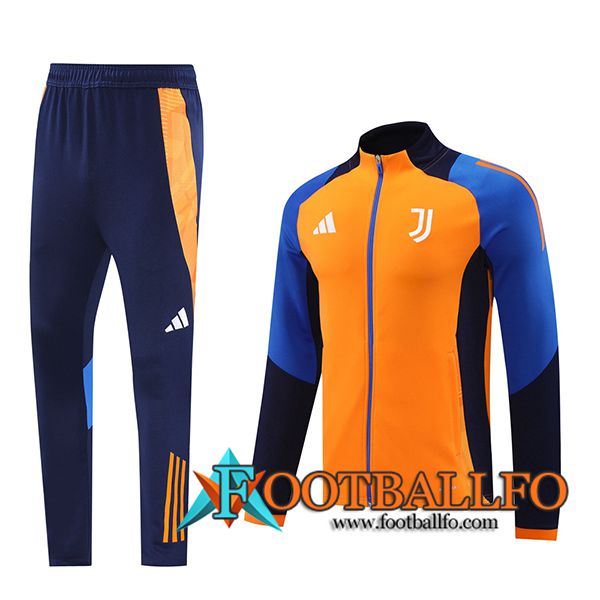 Chandal Equipos De Futbol Chaquetas Juventus Naranja/Azul 2024/2025 -02