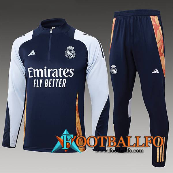 Chandal Equipos De Futbol Real Madrid Ninos Azul/Naranja 2024/2025