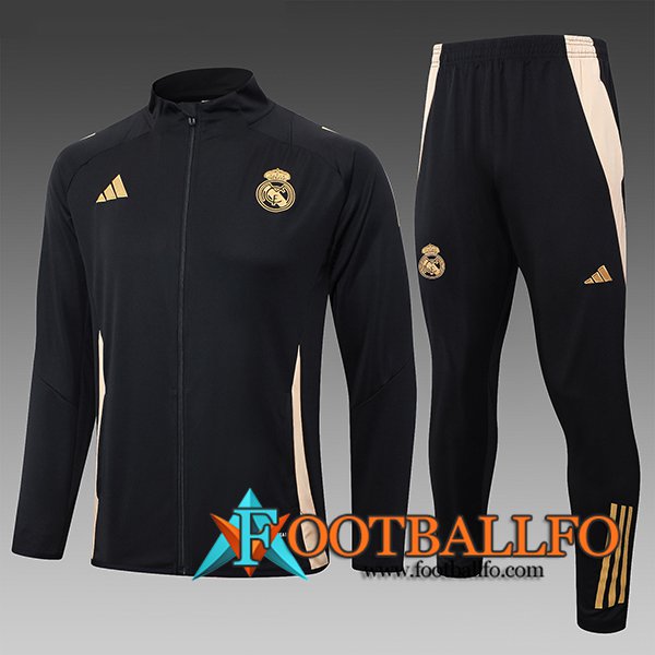 Chandal Equipos De Futbol Real Madrid Ninos Negro/Amarillo 2024/2025 -04