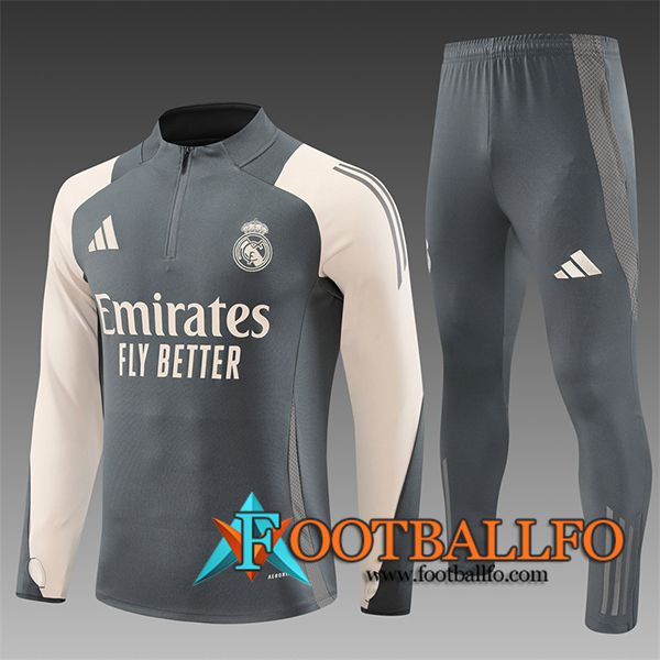 Chandal Equipos De Futbol Real Madrid Ninos Gris/Beige 2024/2025