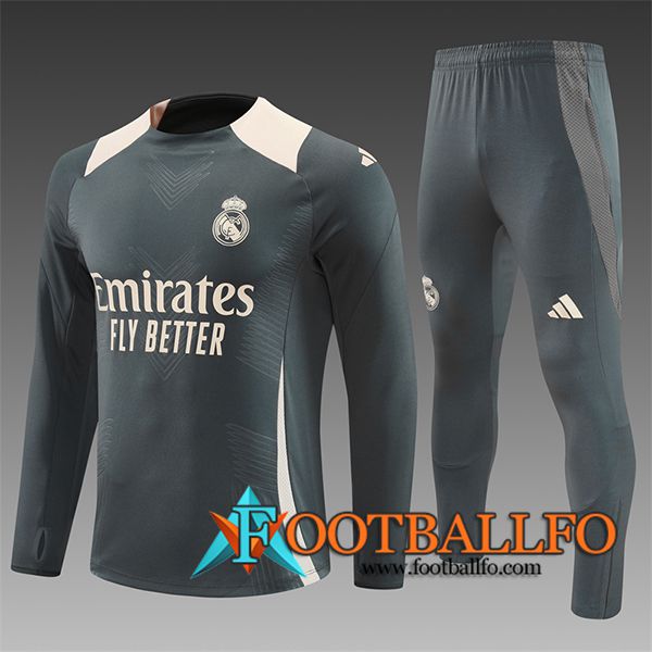 Chandal Equipos De Futbol Real Madrid Ninos Gris/Beige 2024/2025 -02