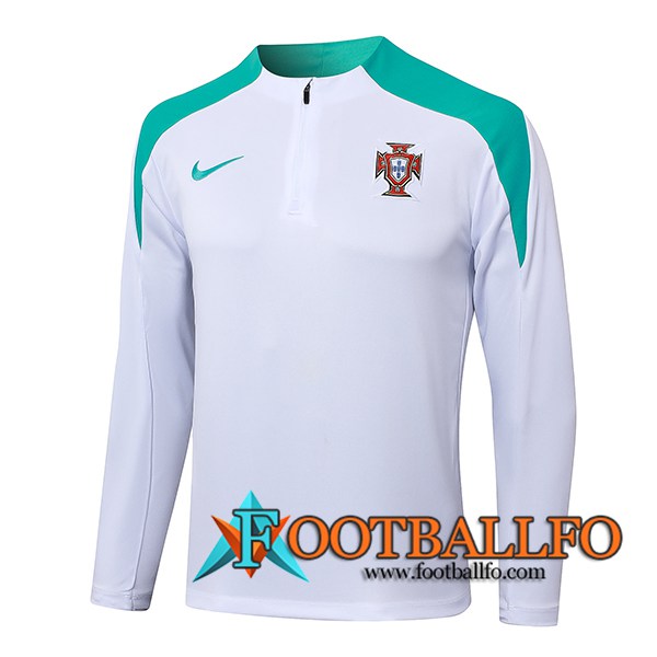 Sudadera De Entrenamiento Portugal Blanco/Verde 2024/2025