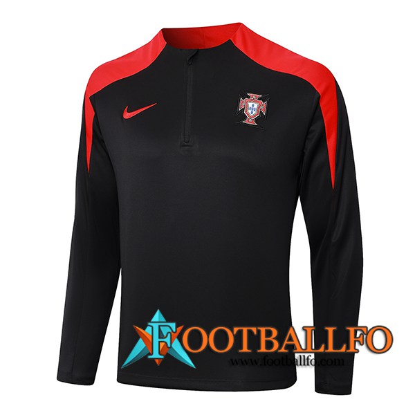 Sudadera De Entrenamiento Portugal Negro/Rojo 2024/2025 -02