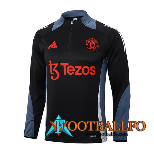 Sudadera De Entrenamiento Manchester United Negro/Gris 2024/2025