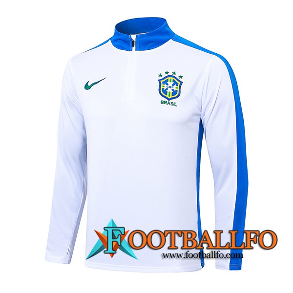 Sudadera De Entrenamiento Brasil Blanco/Azul 2024/2025