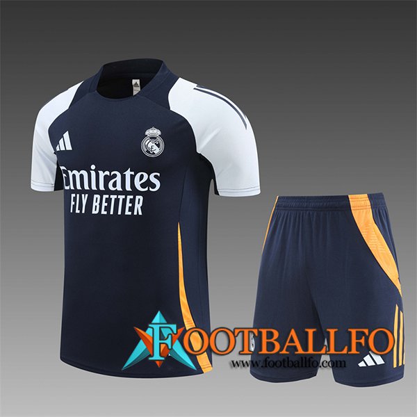 Camiseta Entrenamiento Real Madrid Ninos Azul/Blanco/Amarillo 2024/2025