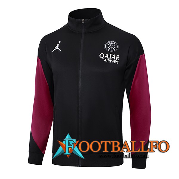 Chaquetas Futbol PSG Negro/Rojo 2024/2025 -02