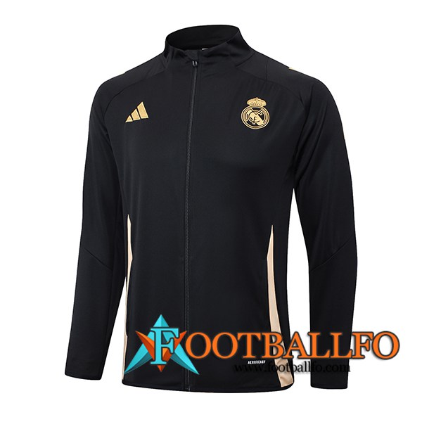 Chaquetas Futbol Real Madrid Negro/Amarillo 2024/2025 -02