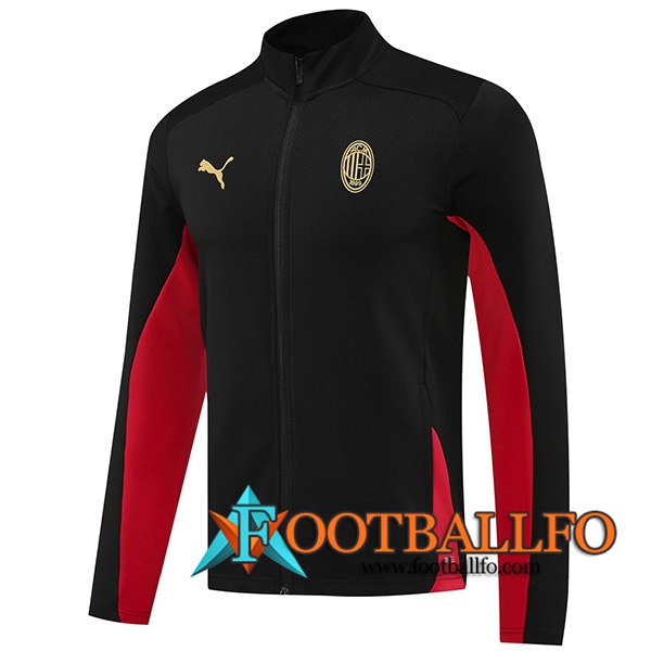 Chaquetas Futbol AC Milan Negro/Rojo 2024/2025