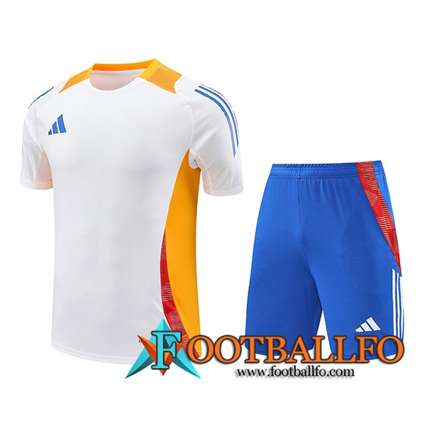 Camiseta Entrenamiento Adidas Blanco/Naranja 2024/2025