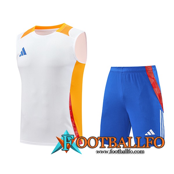 Camiseta Entrenamiento sin mangas Adidas Blanco/Naranja 2024/2025