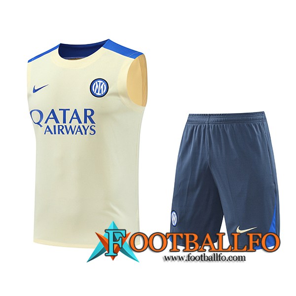 Camiseta Entrenamiento sin mangas Inter Milan Amarillo/Azul 2024/2025