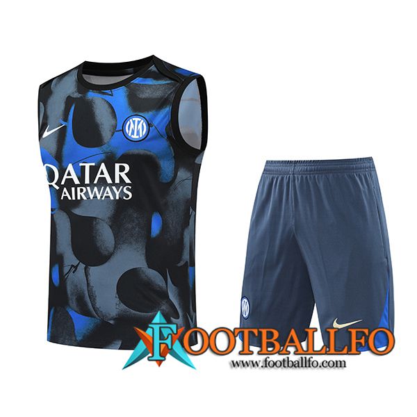 Camiseta Entrenamiento sin mangas Inter Milan Negro/Gris/Azul 2024/2025