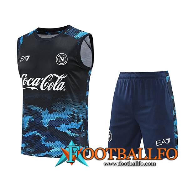 Camiseta Entrenamiento sin mangas SSC Napoli Negro/Azul 2024/2025