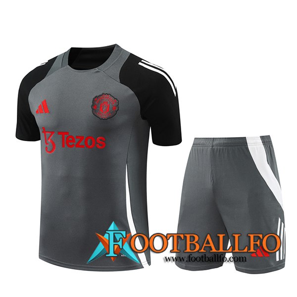 Camiseta Entrenamiento Manchester United Gris/Negro 2024/2025