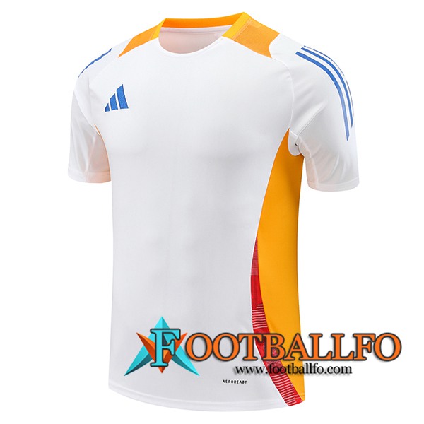 Camiseta Entrenamiento Adidas Blanco/Naranja 2024/2025