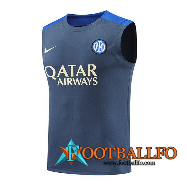 Chalecos De Futbol Inter Milan Gris/Azul 2024/2025