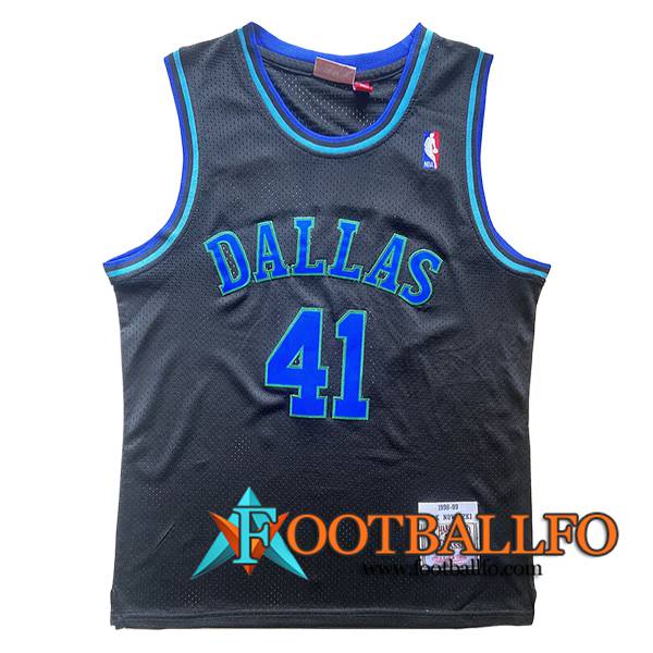 Camisetas Dallas Mavericks (NOWITZKI #41) 2024/25 Negro/Azul