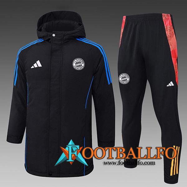 Chandal Plumas Con Capucha Bayern Munich Negro/Azul/Rojo 2024/2025