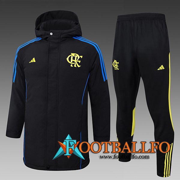 Chandal Plumas Con Capucha Flamengo Negro/Azul/Amarillo 2024/2025