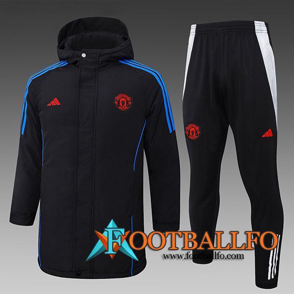 Chandal Plumas Con Capucha Manchester United Azul/Blanco/Blanco 2024/2025