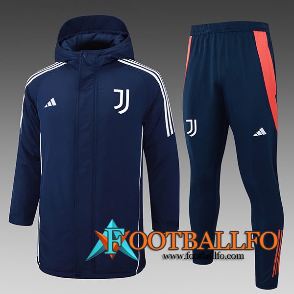 Chandal Plumas Con Capucha Juventus Azul/Blanco/Naranja 2024/2025