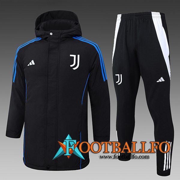 Chandal Plumas Con Capucha Juventus Negro/Azul/Blanco 2024/2025