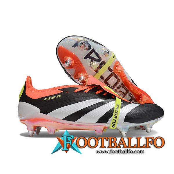 Adidas Botas De Fútbol Predator Elite Tongue SG Blanco/Negro/Naranja