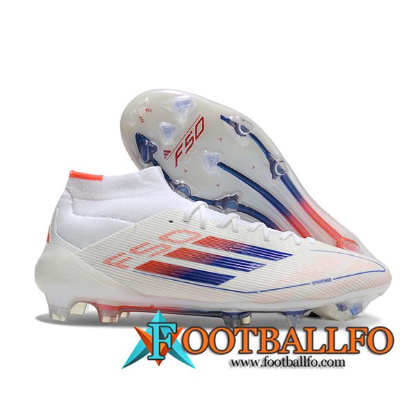 Adidas Botas De Fútbol F50 ELITE MID FG W Blanco/Naranja/Violeta