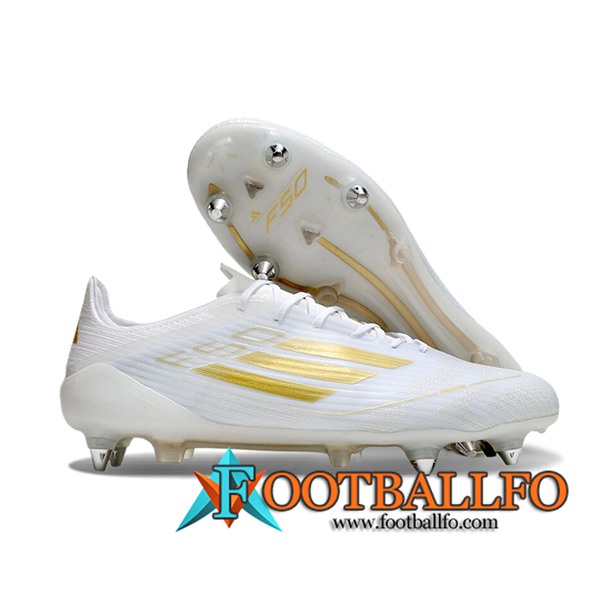 Adidas Botas De Fútbol F50 ELITE SG Blanco/Amarillo