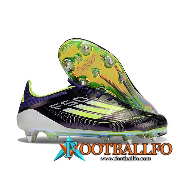 Adidas Botas De Fútbol F50 ELITE SG Negro/Verde/Violeta