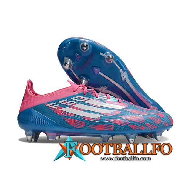 Adidas Botas De Fútbol F50 ELITE SG Azul/Rosa/Blanco