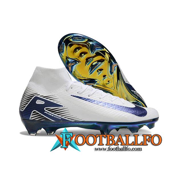 Nike Botas De Fútbol Air Zoom Mercurial Superfly IIX Elite FG Blanco/Azul