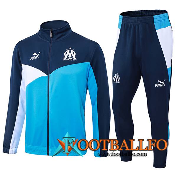 Chandal Equipos De Futbol Chaquetas Marsella Azul/Blanco 2024/2025 -02