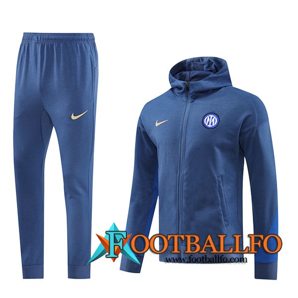 Chaqueta Con Capucha Chandal Rompevientos Inter Milan Azul 2024/2025