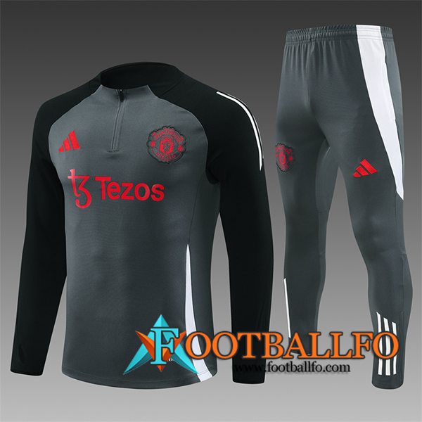 Chandal Equipos De Futbol Manchester United Ninos Gris/Negro/Blanco 2024/2025