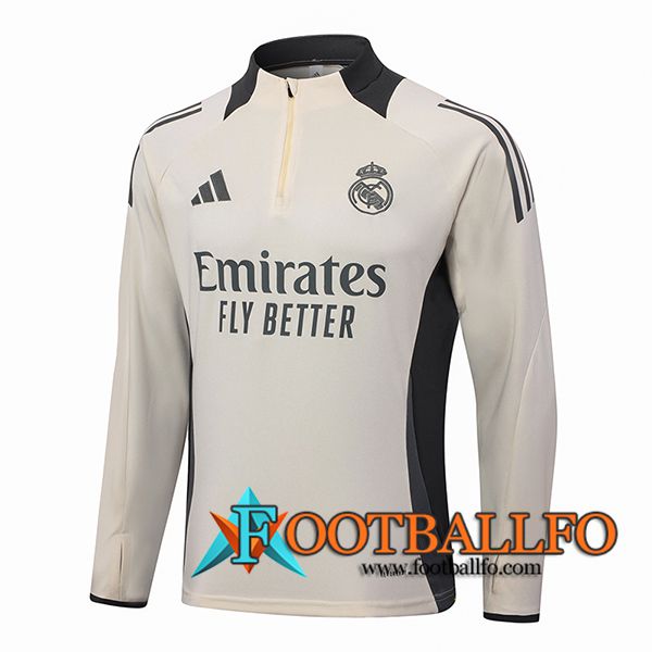 Sudadera De Entrenamiento Real Madrid Beige/Gris 2024/2025