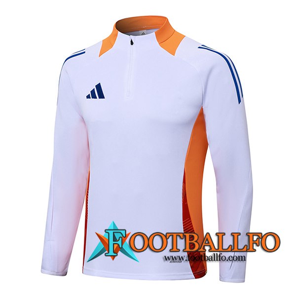 Sudadera De Entrenamiento Adidas Blanco/Naranja/Azul 2024/2025