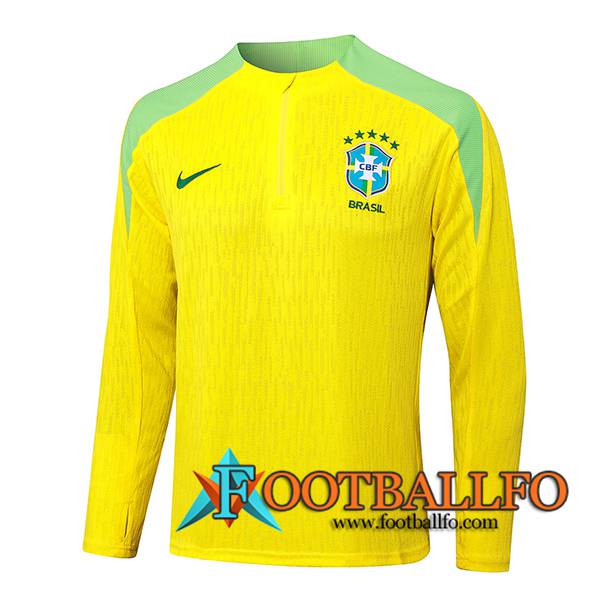 Sudadera De Entrenamiento Brasil Amarillo/Verde 2024/2025 -02