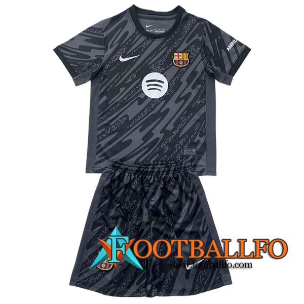 Camisetas De Futbol Barcelona Ninos Portero Negro 2024/2025