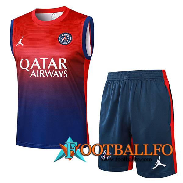 Camiseta Entrenamiento sin mangas PSG Rojo/Azul 2024/2025 -02