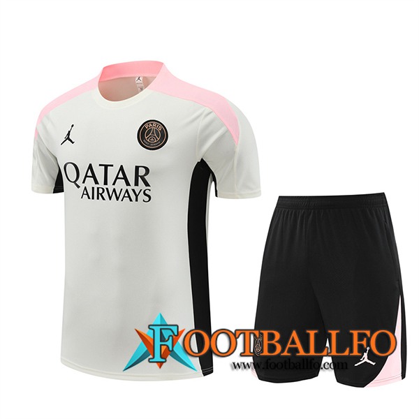 Camiseta Entrenamiento PSG Blanco/Rosa/Negro 2024/2025