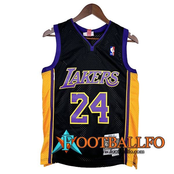 Camisetas Los Angeles Lakers (BRYANT #24) 2023/24 Negro/Amarillo/Violeta