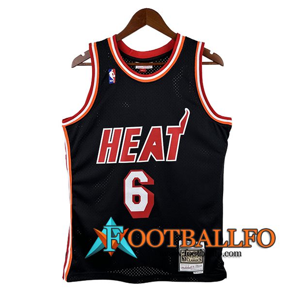 Camisetas Miami Heat (JAMES #6) 2024/25 Negro/Rojo