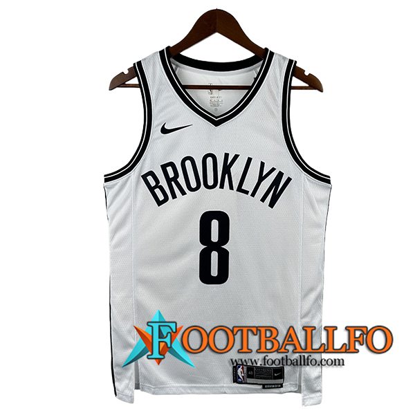 Camisetas Brooklyn Nets (CUI #8) 2024/25 Blanco/Negro